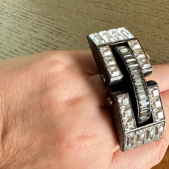 Lanvin, mechanical ring, very massive, aged metal effect - Picture 3 of 10